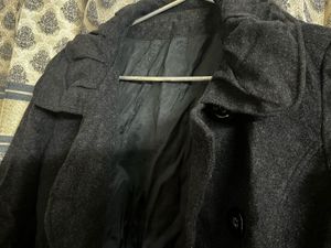 Elegant Black Double-Breasted Coat