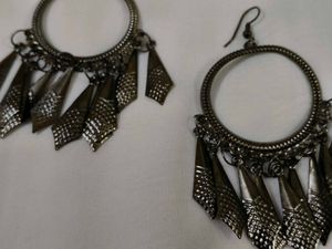 Boho Style Dome Jhumkas with Hoop Base