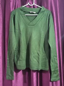 Dressberry Olive Green Solid Pullover