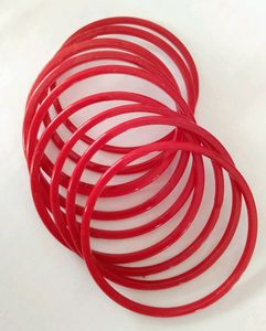 10 Red Glass Bangles - Free Gift