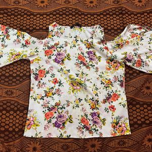 Floral Cold Shoulder Top