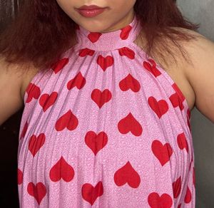 Pink Heart Print Dress
