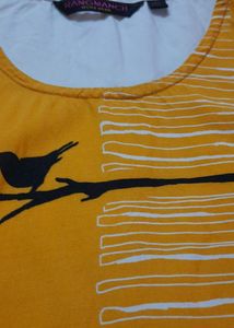 Rangmanch yellow cotton printer kurta
