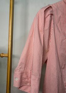Pink gingham button Up