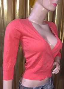 Cute Coral Wrap Top