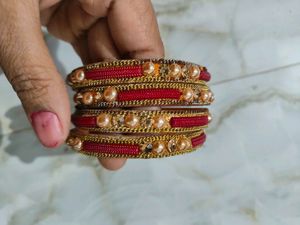 Red &amp; Gold Bangle Set