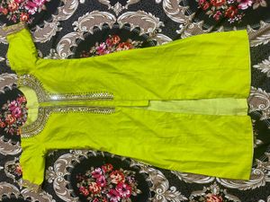 Lime Green Embellished Kurti