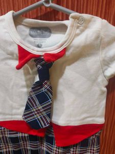 Baby Plaid Romper with Tie
