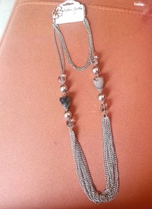 Silver Toned Stone Necklace