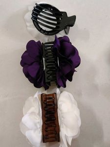 Elegant Floral Hair Clips - Set of 3