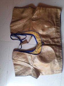 Golden Blue Piping Party Wear Blouse