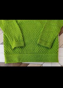 Green Knit Pullover Sweater