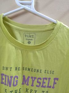 Lime Green Graphic T-Shirt – &#34;Being Myself&#34;