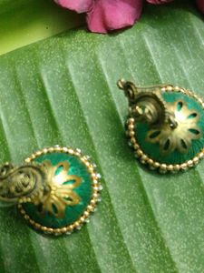 Green &amp; Gold Earrings