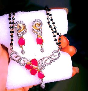 Mangel Sutrr With Earning In Rani Colour