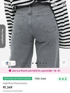 Newme Asia With Tag New  Flared High Rise Jeans