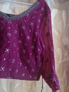 Maroon Embellished Blouse