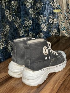 Vintage Platform High-Top Sneakers
