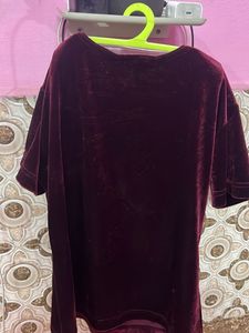 Maroon Velvet Tee