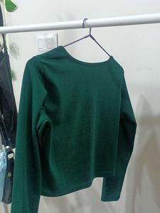 Green V-Neck Top