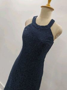 Navy Sequin Formal Gown