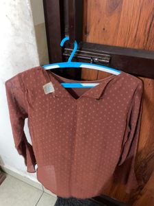 Coral Lace Detail Blouse