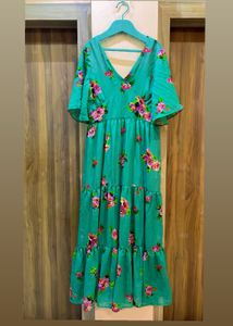 Sea green maxi Empire Waist Dress