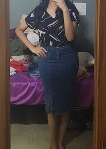 Denim Midi Skirt