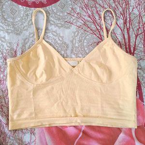Cream Crop Top Cami Bra For Summers🍧