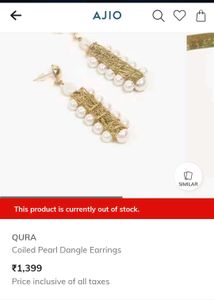 AJIO - Coiled Pearl Dangles Earrings