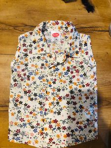 3-6 Month Baby Girl Dress.cream Shirt Denim Shorts