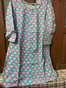 Printed Beautiful Short Cotton Kurti ,3/4 Sleeves