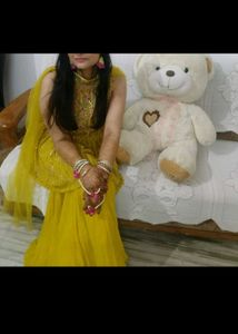 Beautiful Yellow Embroidered Suit Set