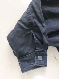 Vintage Washed Black Denim Jacket