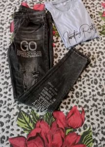 Graphic Print Jeans & Tee