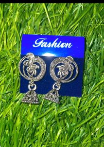 Combo Of 3 Silver Jhumka Earrings