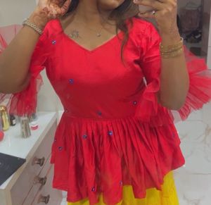 Red Peplum Top