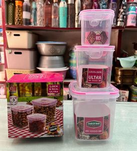 Lock&Seal Container Set Of 3 + Freebie