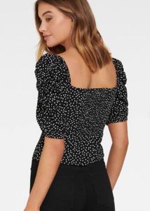 Polka Dot Smocked Crop Top