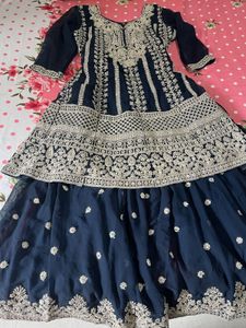 Beautiful 😍 Blue Heavy Party Wear Sarara Suit