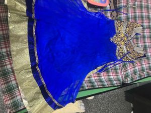Royal Blue Embroidered Anarkali Suit