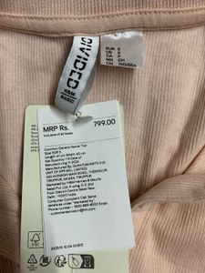 Peach Ribbed Polo Top