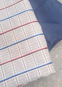 पैंट शर्ट Fabric Material for man- Blue &amp; White Ch