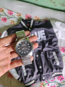 True Religion Varsity Jacket With Watch