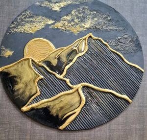 Contemporary 3DTexture Art Wall Decor-Golden Peak