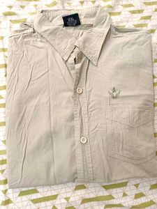 Soft Cotton Xxl Khaki Casual Shirt