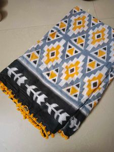 Boho Print Scarf with Tassels