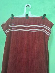 Maroon Striped Towel
