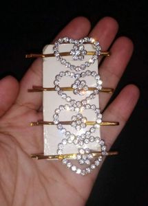 Heart Rhinestone Hair Clips (set 4)