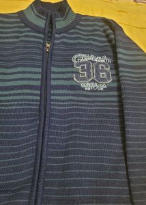 Striped Zip-Up Cardigan